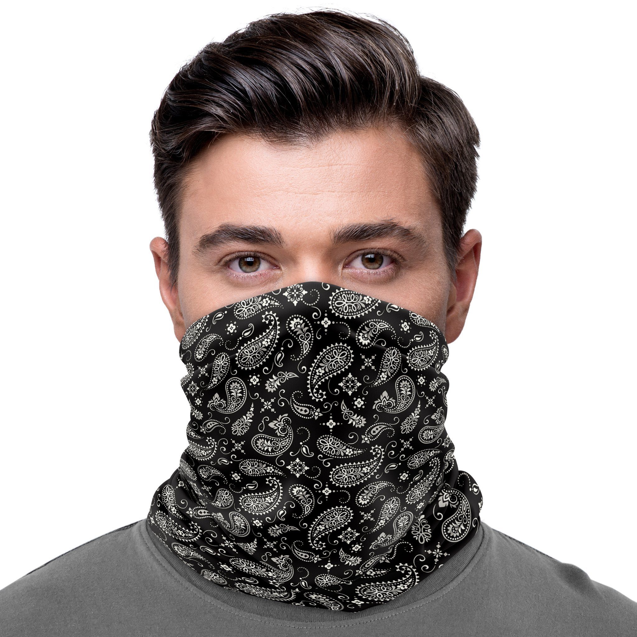 Maskworld Verkleidungsmaske Schlauchschal Bandana schwarz, Elastisches Halstuch für alle Gelegenheiten