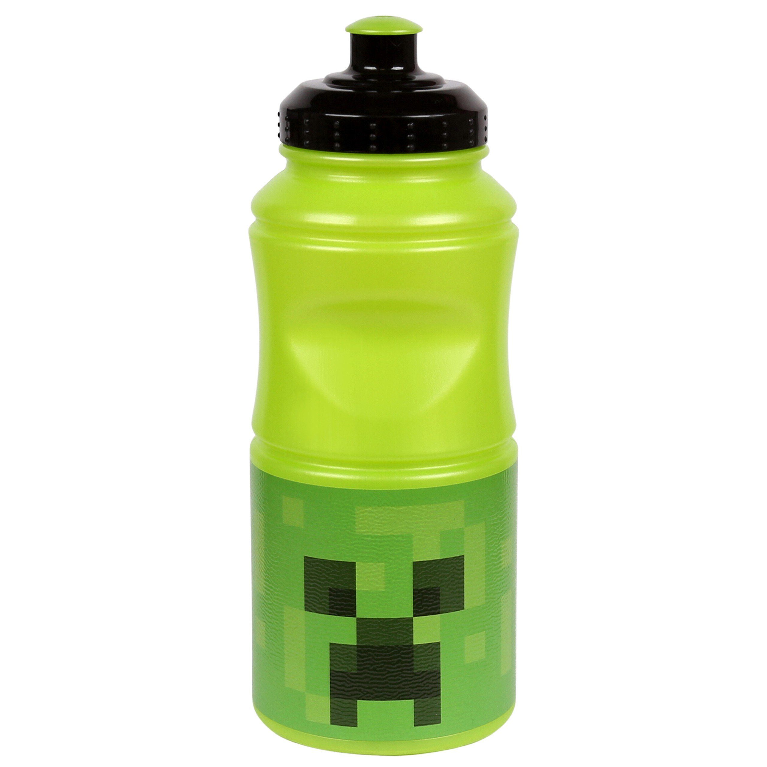 Sarcia.eu Trinkflasche Minecraft, Creeper grüne Trinkflasche, 380ml Plastik-Bidon