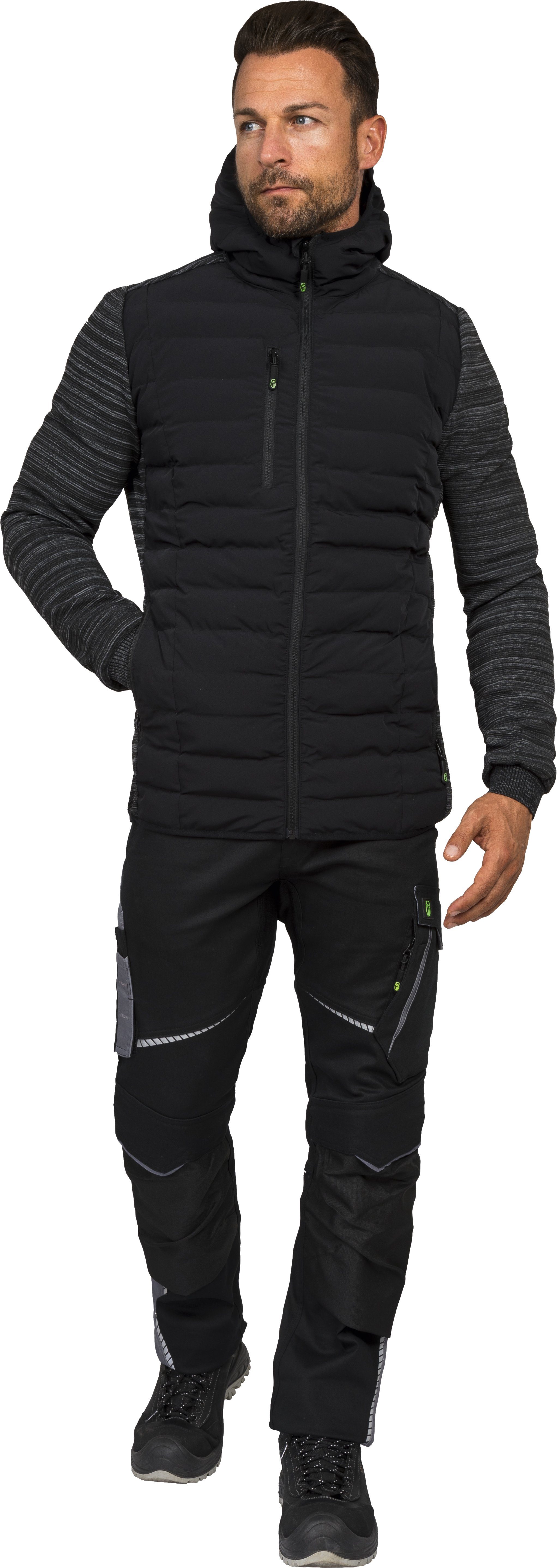 Leibwächter Hybridjacke Casual-Line Herren Steppjacke (Übergangsjacke mit Kapuze, Wattierung aus Sorona® AURA - leicht, atmungsaktiv)