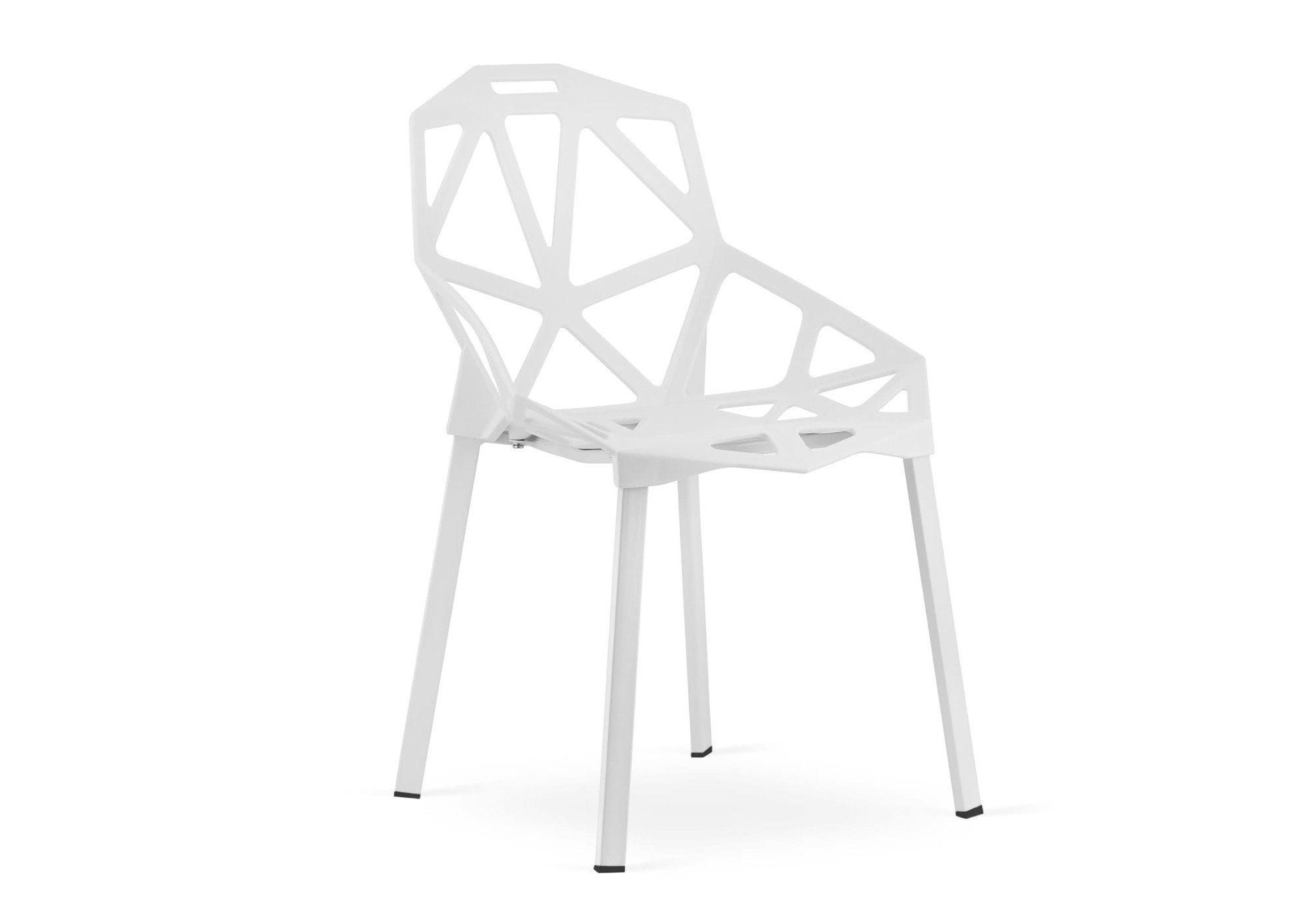 Home Collective Esszimmerstuhl Gartenstuhl Wohnzimmerstuhl, Schale aus Kunststoff (Füße aus Metall Stuhl mit stilvollem, ergonomischem Sitzkomfort), bis zu 120 kg belastbar Weiß 1 Stuhl