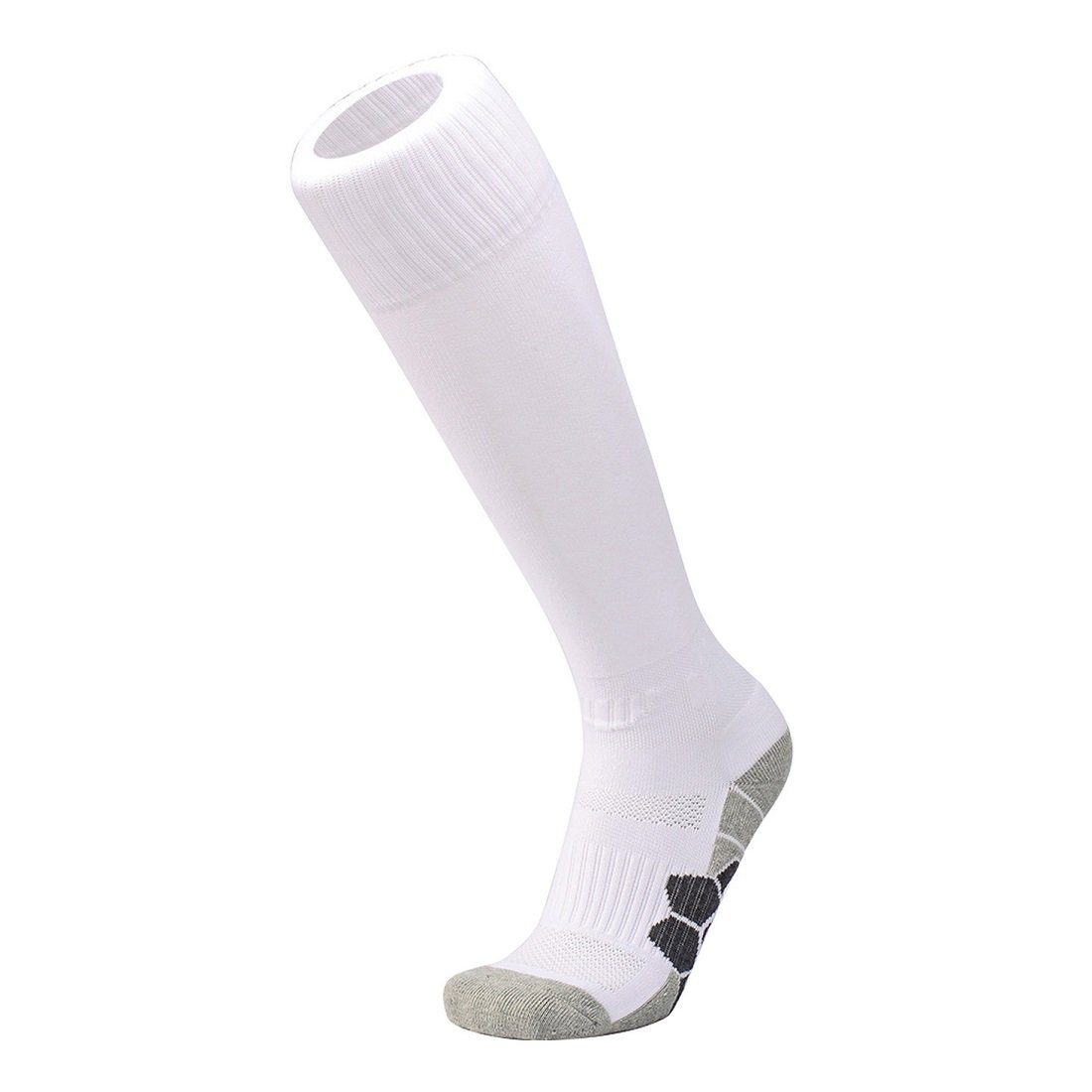 Paare DEBAIJIA Unisex Knie Sportsocken Fußball Lang - Atmungsaktiv Fußballsocken Stutzenstrümpfe Weiß 1