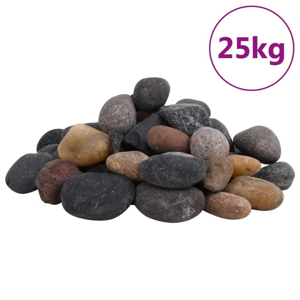 vidaXL Aquariendeko Polierte Kiesel 25 kg Mehrfarbig 5-8 cm