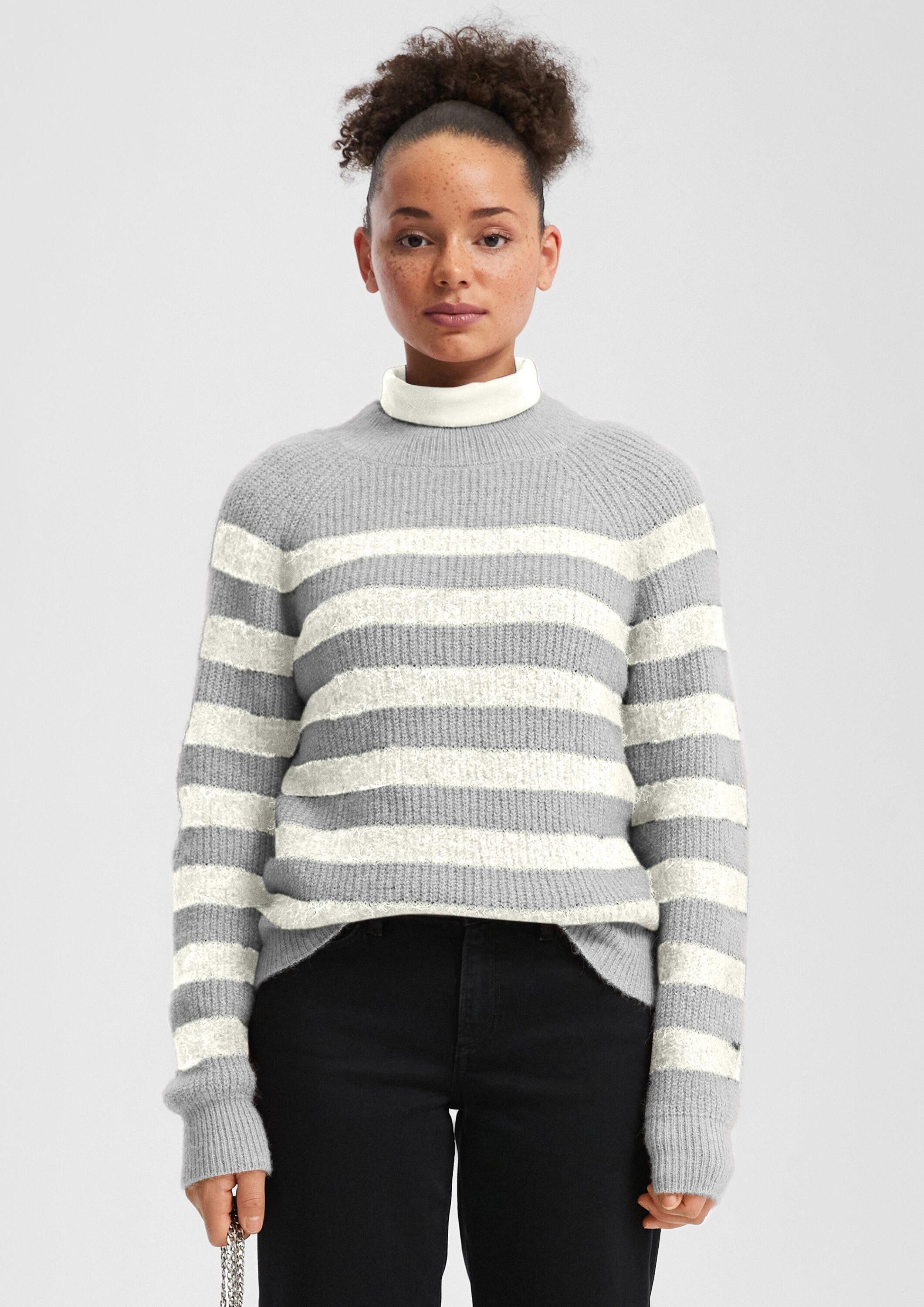 QS Longpullover Strickpullover Melierter Pullover günstig online kaufen