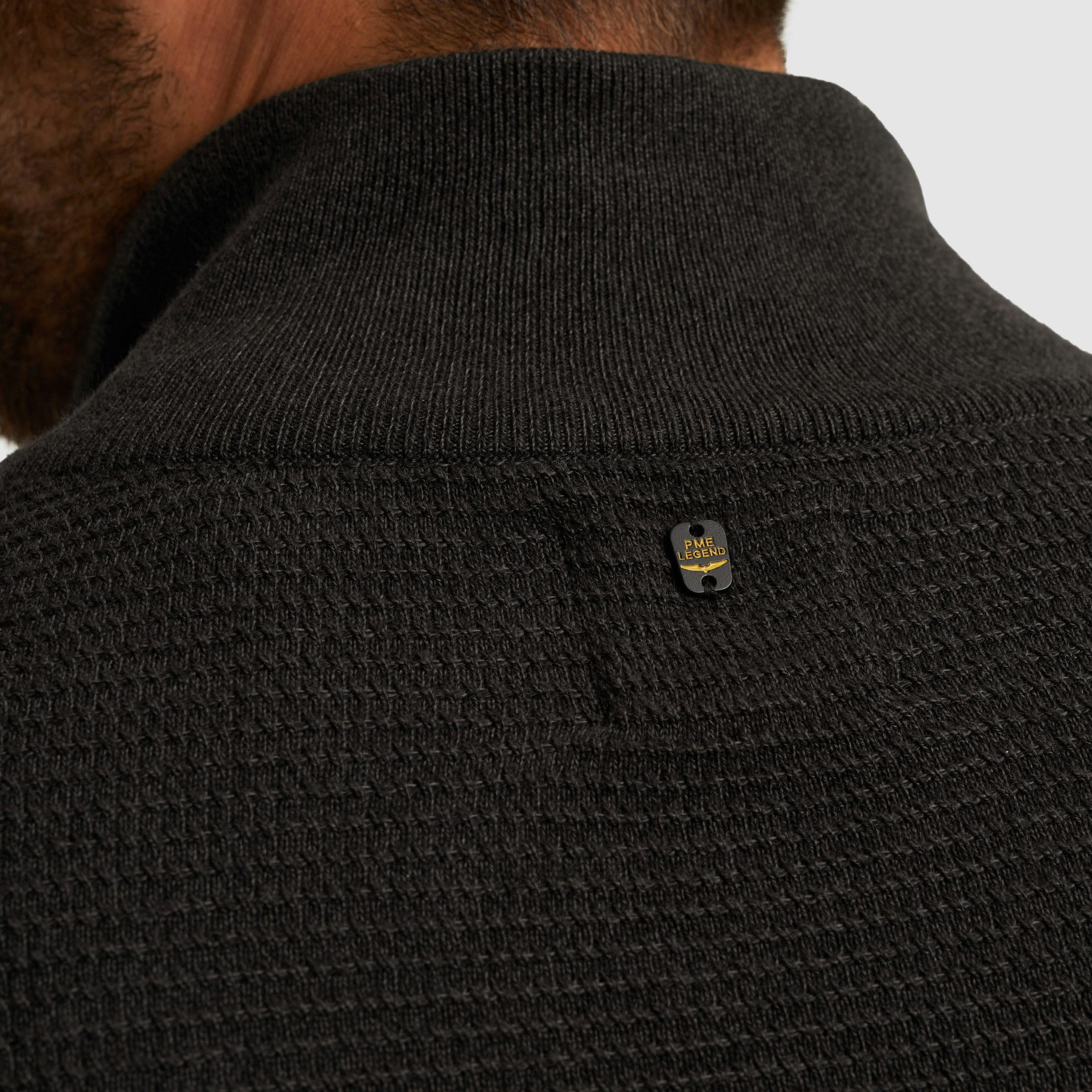 PME LEGEND Troyer mit Struktur-Muster und Logo-Badge – Bild 5 von 5