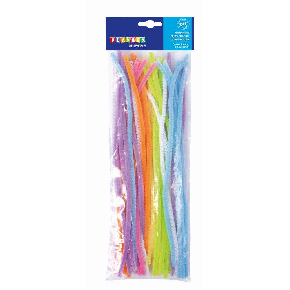 Playbox Kreativset Chenilledraht - 30 cm - 50 Stück - Pastell