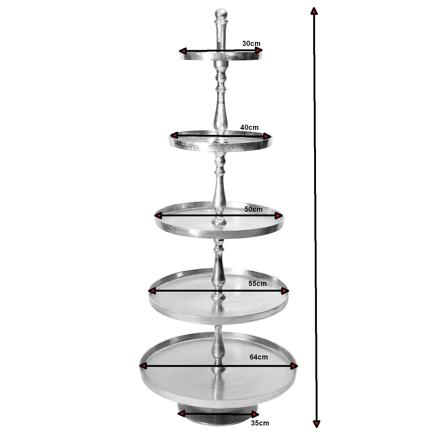 baario Etagere »XXL Etagere 5-Stöckig 160cm«, Metall, Metall Aluminium  silber Antik-Finish Design Dekoration groß online kaufen | OTTO