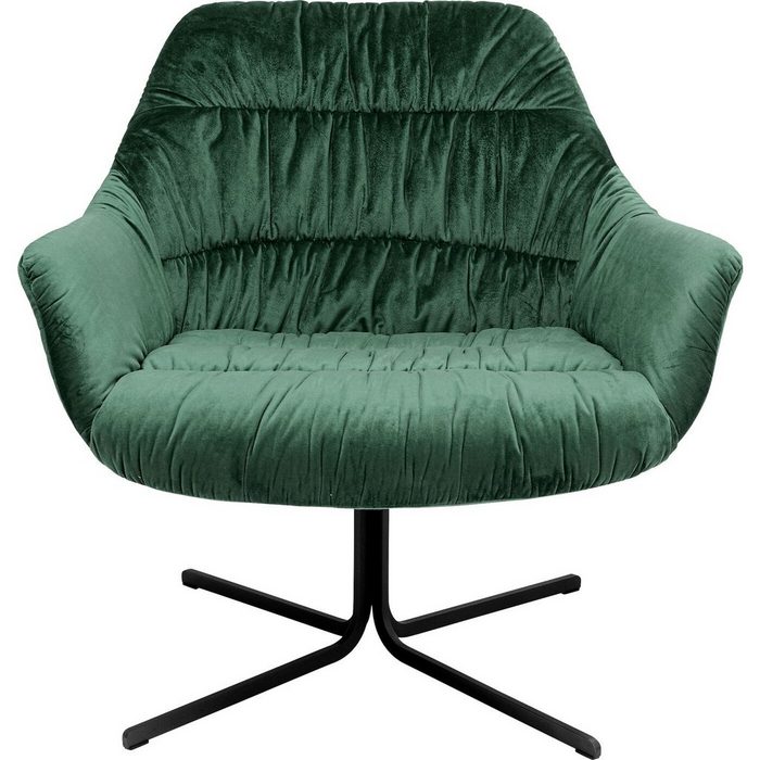 KARE Sessel Drehsessel Bristol Grün Bezug: Polyester-Mikrofaser Sitzschale: Spanplatte naturbelassen Fuß/Füße: Stahl pulverbeschichtet Polsterung: 24 kg/m³ Polyurethan