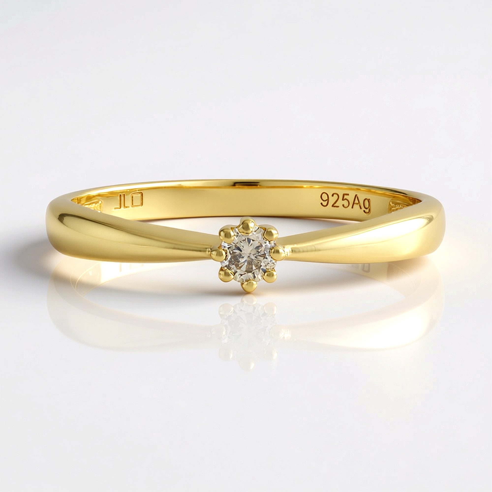 Cavill Diamantring Schicker Schokoladen-Diamant-Ring aus vergoldetem Silber (1-tlg)