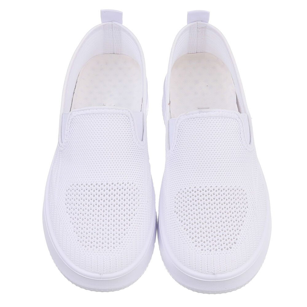 Ital-Design Damen Low-Top Freizeit Slipper (88843549) Flach Sneakers Low in Weiß