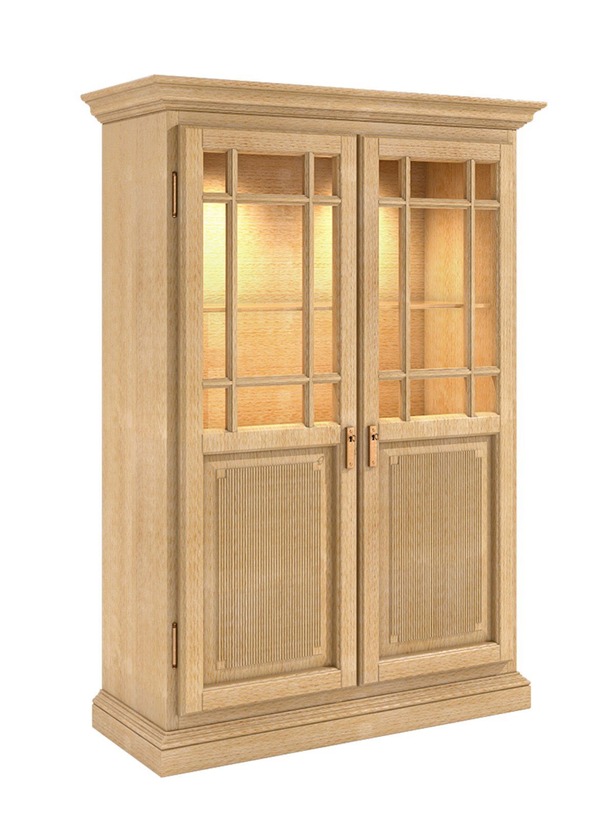 Casamia Highboard Vitrine Highboard Büfett 2-türig Duett B 112 H 160 cm Pinie massiv