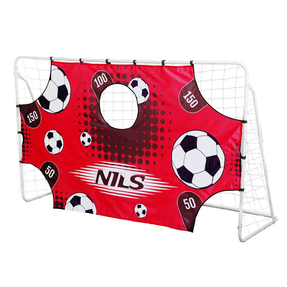 Nils Fußballtor Trainingstor Torwand Fußballnetz (Spar-Set, 1 St., 240 x 150 cm mit Torwand), 240 x 150 cm, mit Torwand, wetterfest, 8 Bodenanker