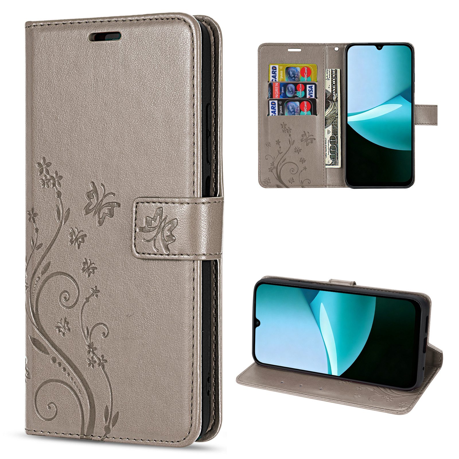 betterfon Handyhülle Handytasche für Xiaomi Redmi 15C Klapphülle mit Kartenfächern, Bookstyle-Hülle mit Magnetverschluss, Smartstand & Kunstleder