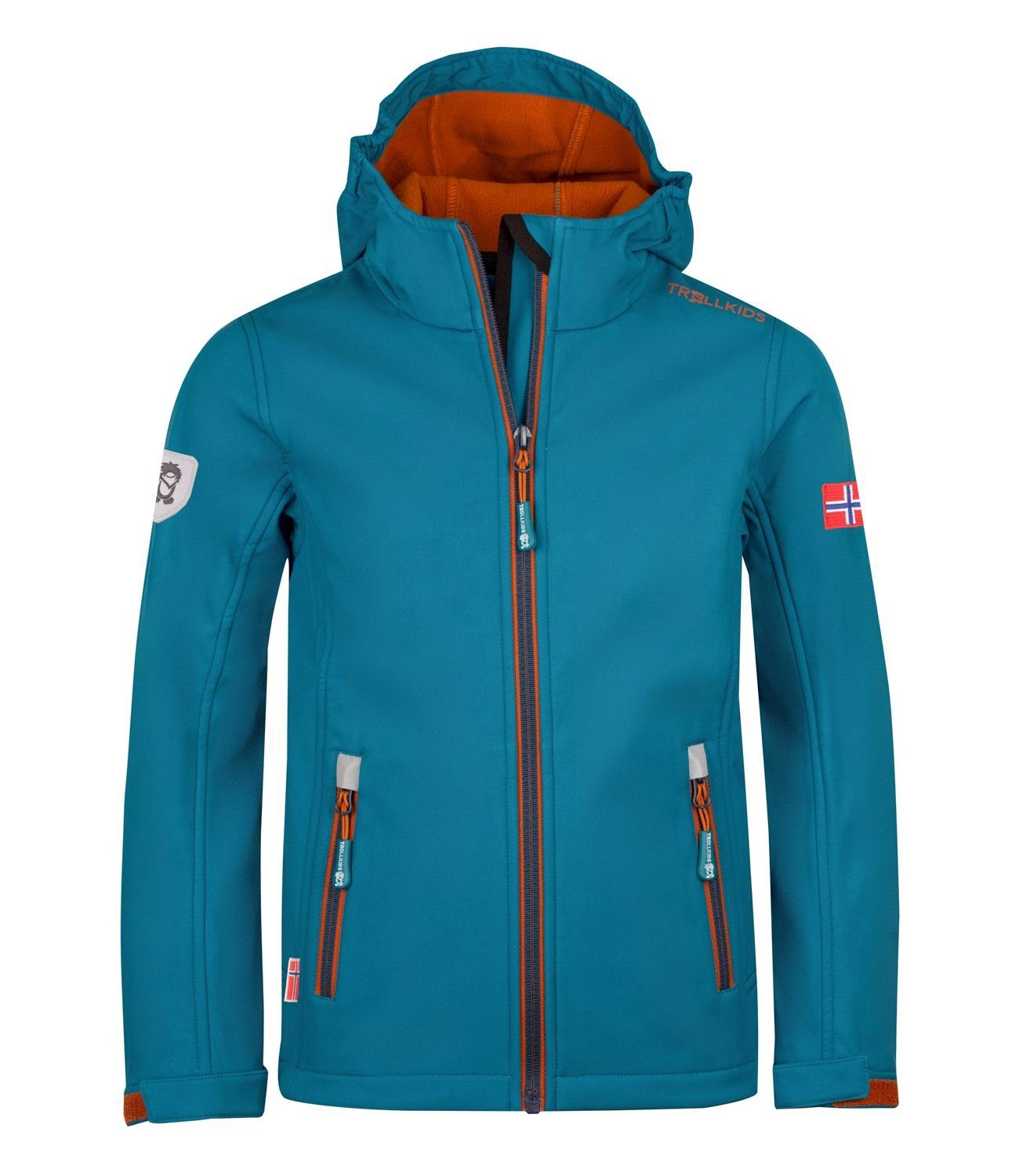 TROLLKIDS Softshelljacke Trollfjord Dunkelblau/Zimt/Nachtblau