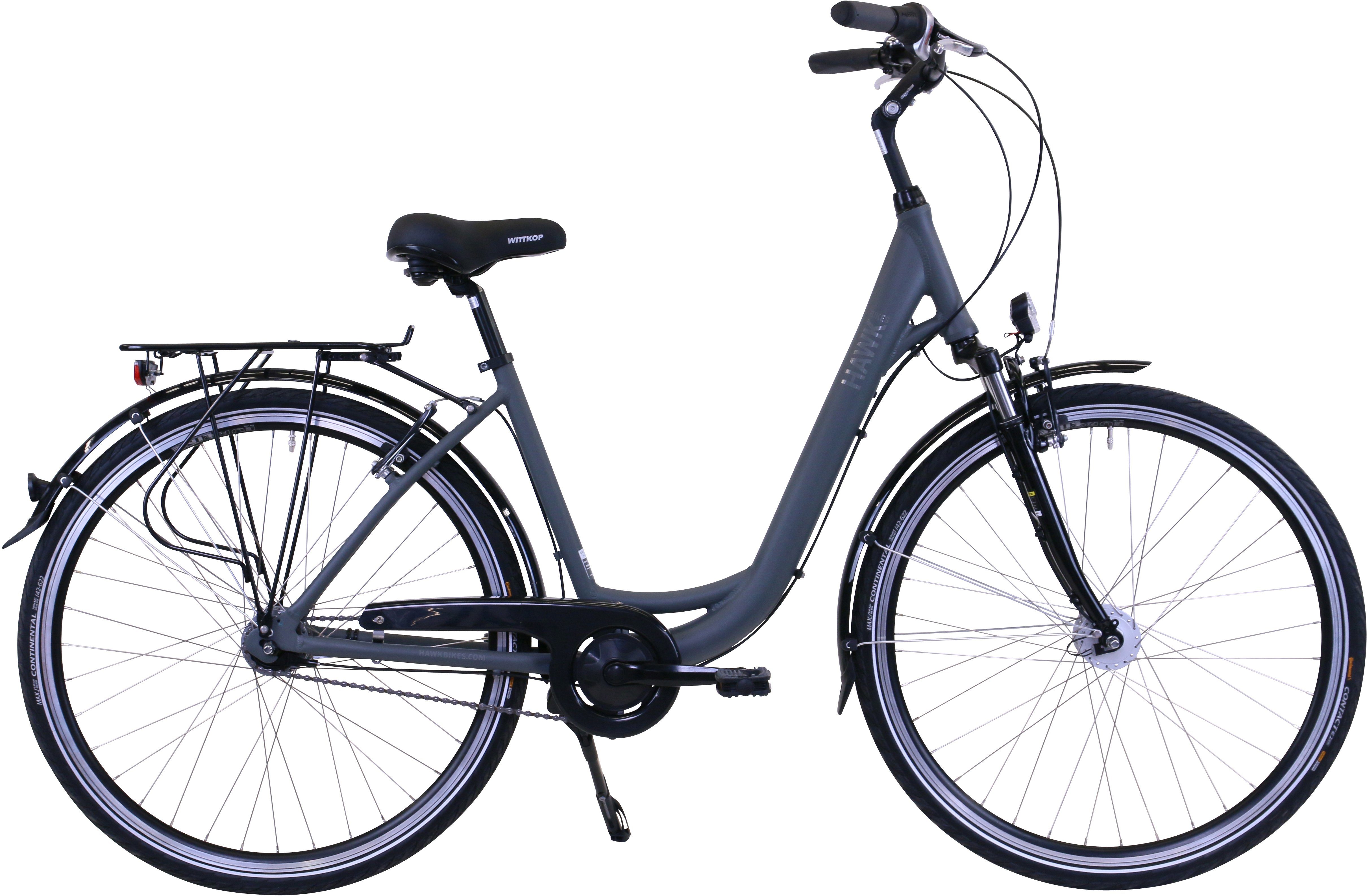 HAWK Bikes Cityrad HAWK City Wave Deluxe Grey, 7 Gang Shimano Nexus Schaltwerk