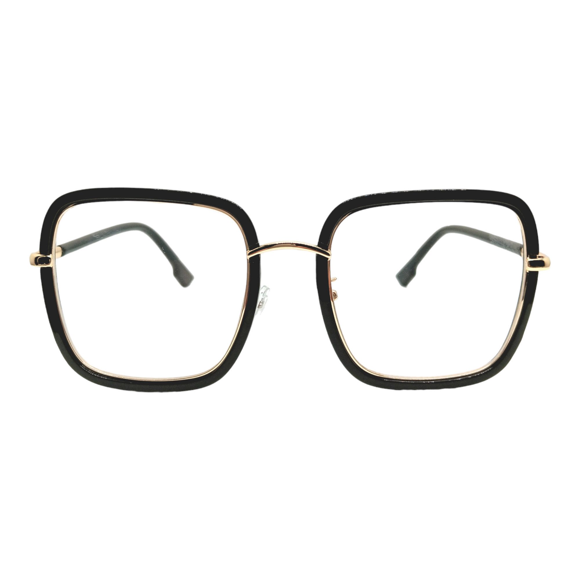 LUXXADA Sonnenbrille (PC Brille Damen Computerbrille Oversize Moderne Eckige Gläser, Blaulicht Filter Brille Quadratisch für Damen mit Brillenbeutel) Eckiges Großes Designer Gestell mit Anti Blue Light Gläser