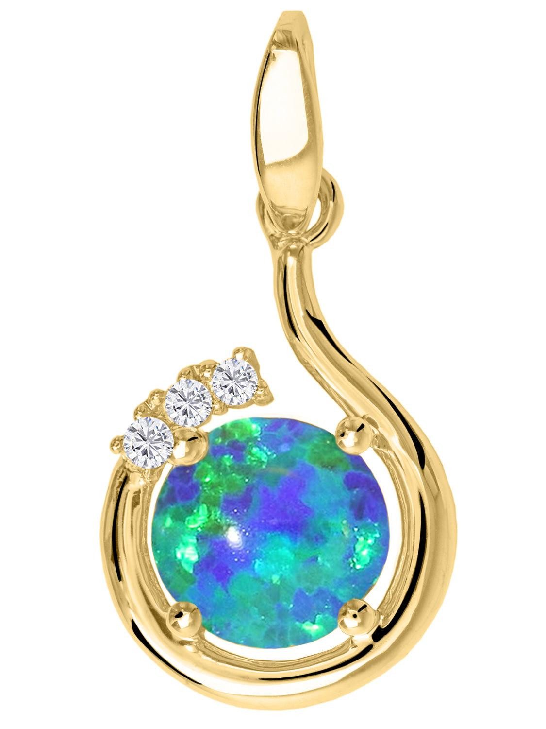 My Gold Kettenanhänger Damen Opal Anhänger Gold 333 (8 Karat) ECHTER Edelst günstig online kaufen