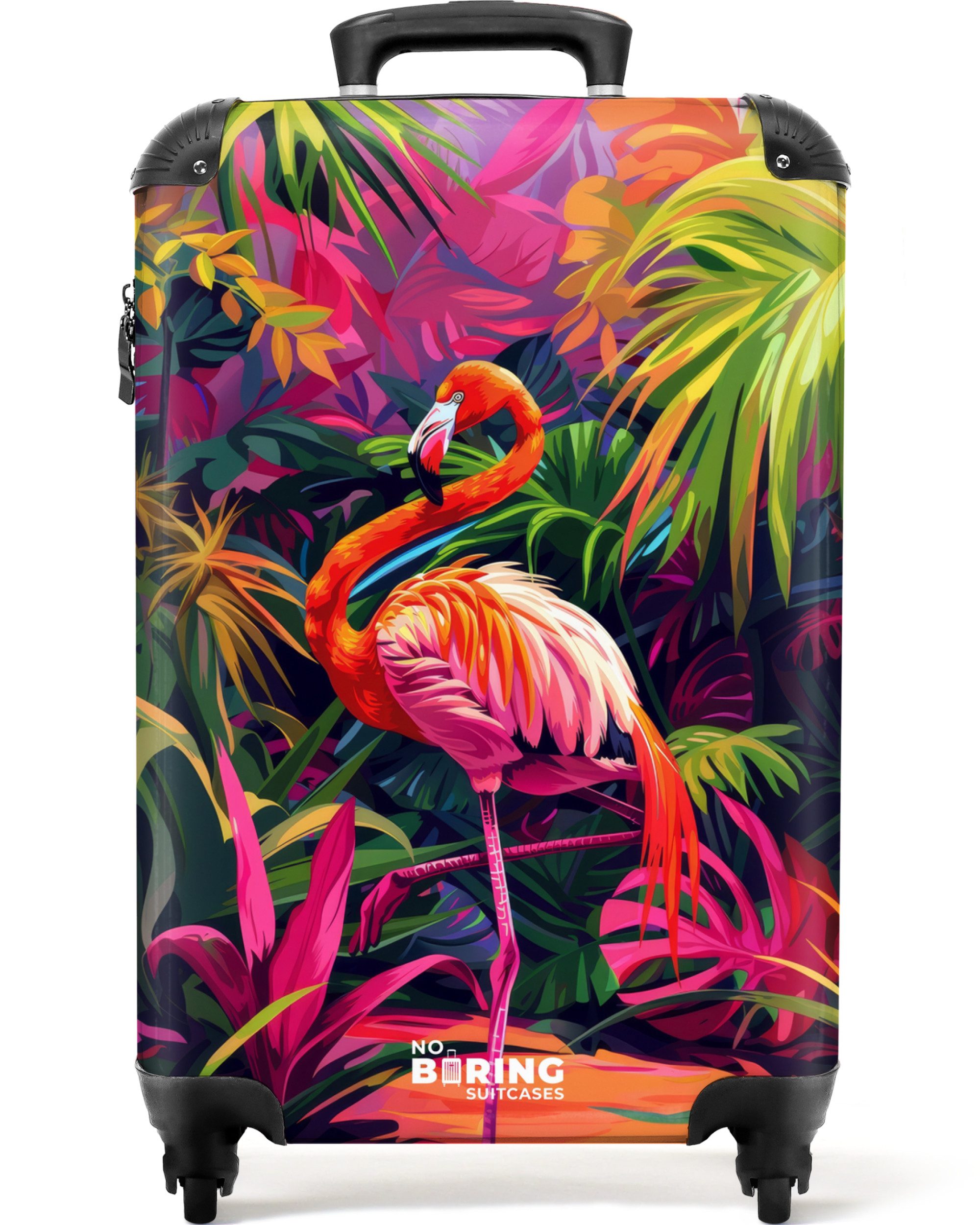 Kinderkoffer Flamingo - Dschungel - Farbenfroh 55x35x20cm