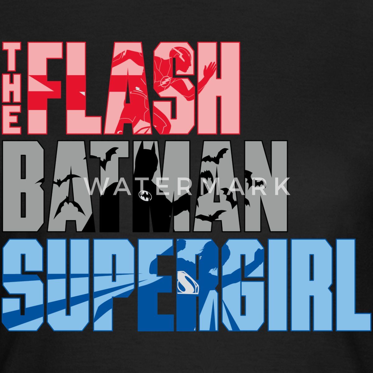 Spreadshirt T-Shirt The Flash Schriftzug Batman Supergirl Frauen T-Shirt (1-tlg) Slim Fit, fällt klein aus
