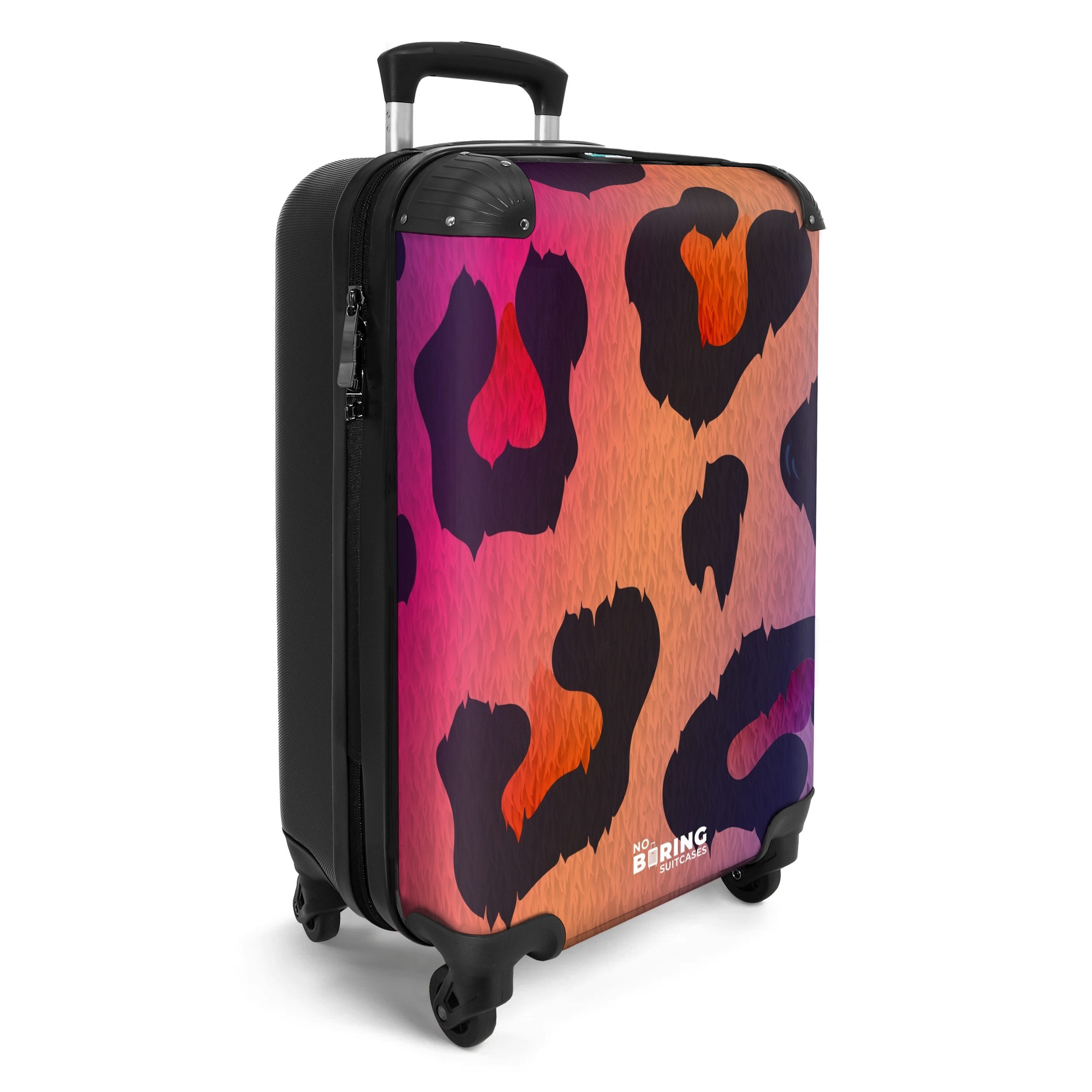 NoBoringSuitcases.com© Hartschalen-Trolley Pantherdruck mit rosa, lila günstig online kaufen