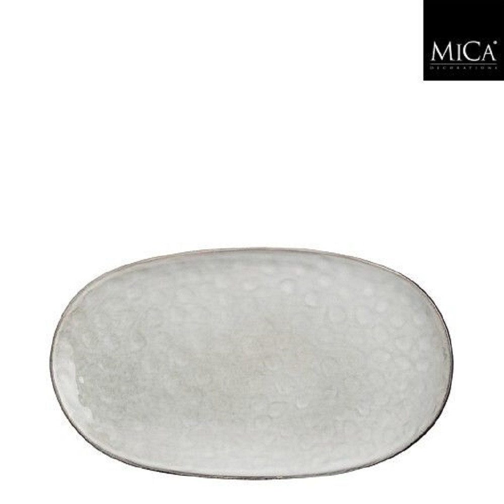 edelman Teller Mica, Teller oval, Servierteller, L31 x B18 x H3 cm, Grau, 1047468, (1 St)