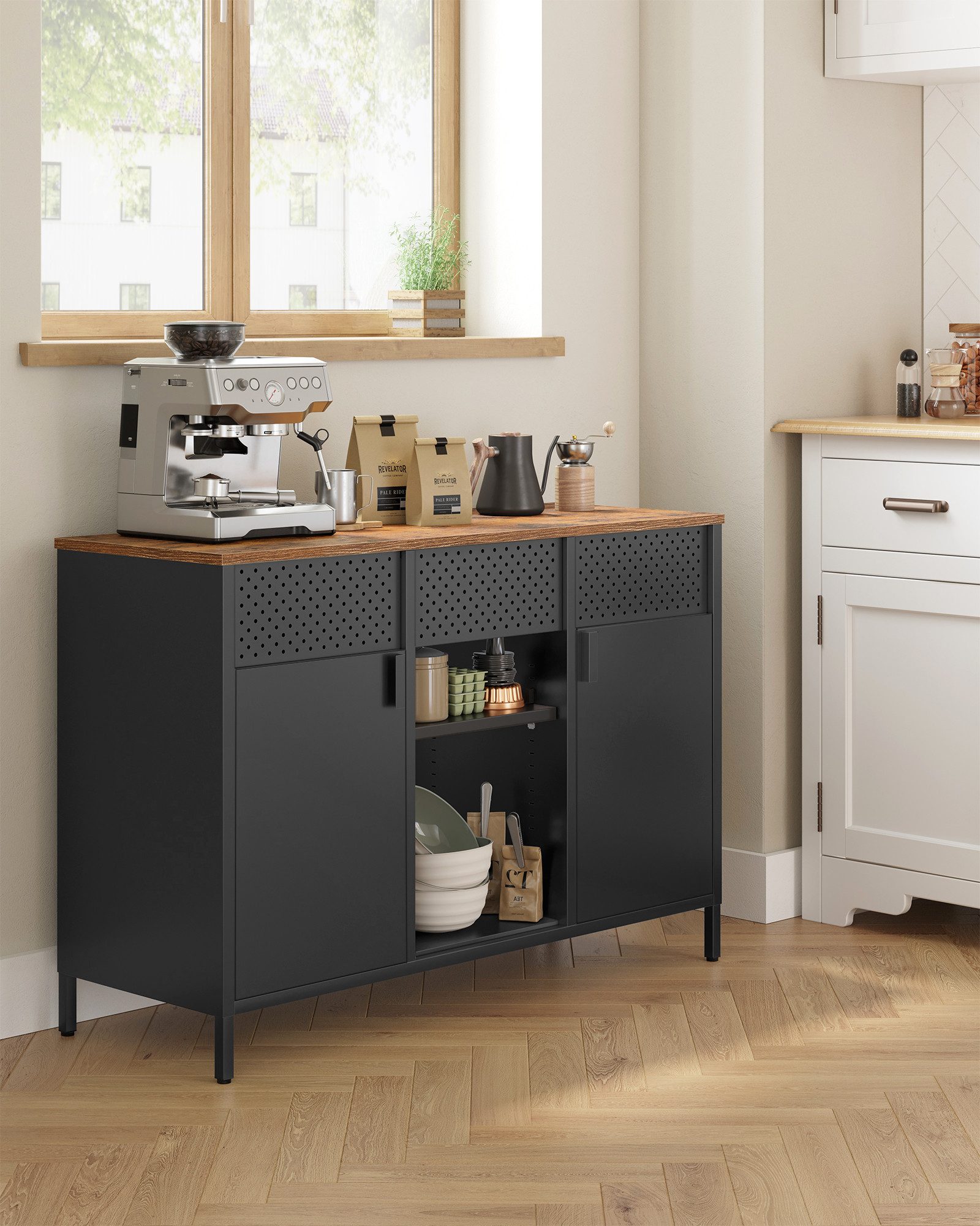 SONGMICS Aktenschrank Aufbewahrungsschrank (Metallschrank, Schrank mit Dopp günstig online kaufen