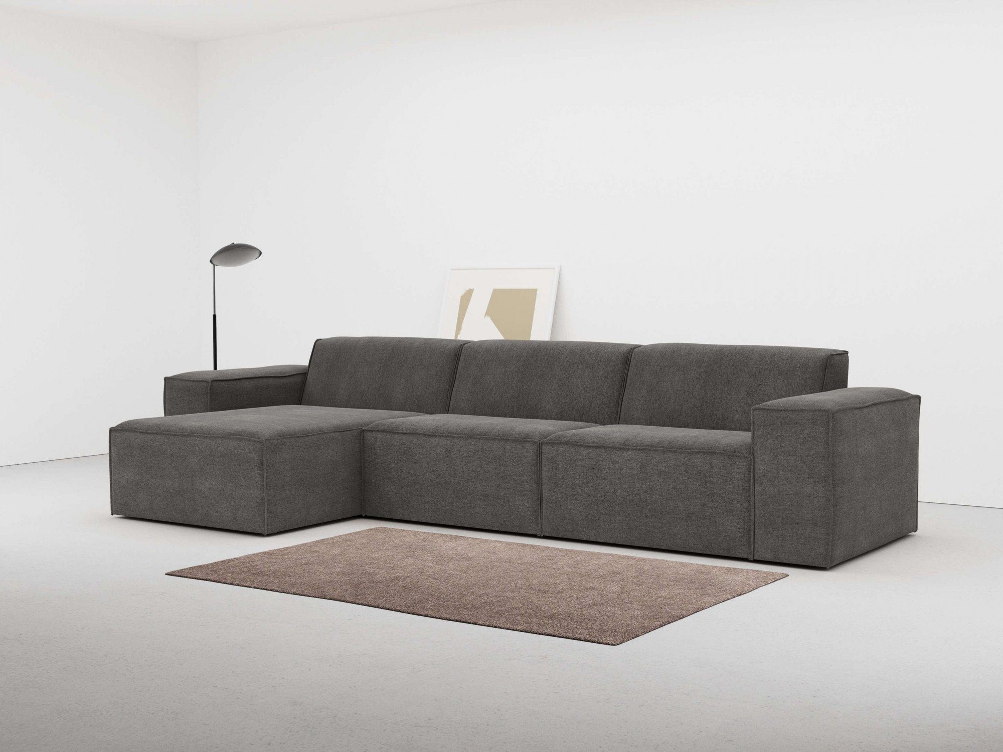 RAUM.ID Ecksofa Norvid, modular, wahlweise mit Kaltschaum, Komfortschaum oder Taschenfederkern dark gray