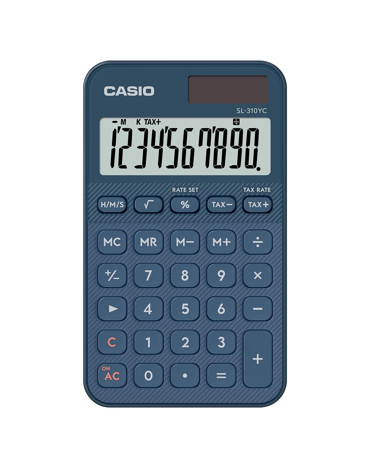 CASIO Taschenrechner SL-310YC, Solar- und Batteriebetrieb, 10-stelliges LC-Display, Rechenfunktionen