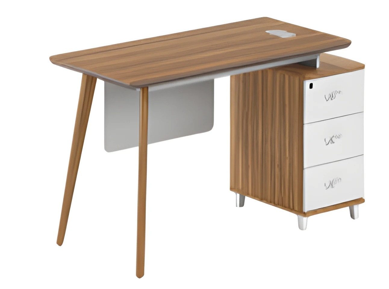 JVmoebel Schreibtisch Moderner Holzschreibtisch mit weißen Schubladen und Stauraum (1-St., 1 Tisch), Made in Europe