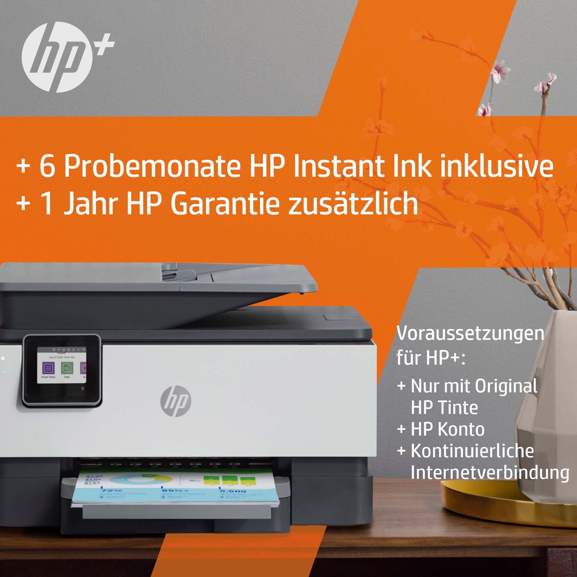 HP+ HP Instant (LAN color Ink (Ethernet), (Wi-Fi), kompatibel) AiO OfficeJet Multifunktionsdrucker, WLAN 9012e Pro A4