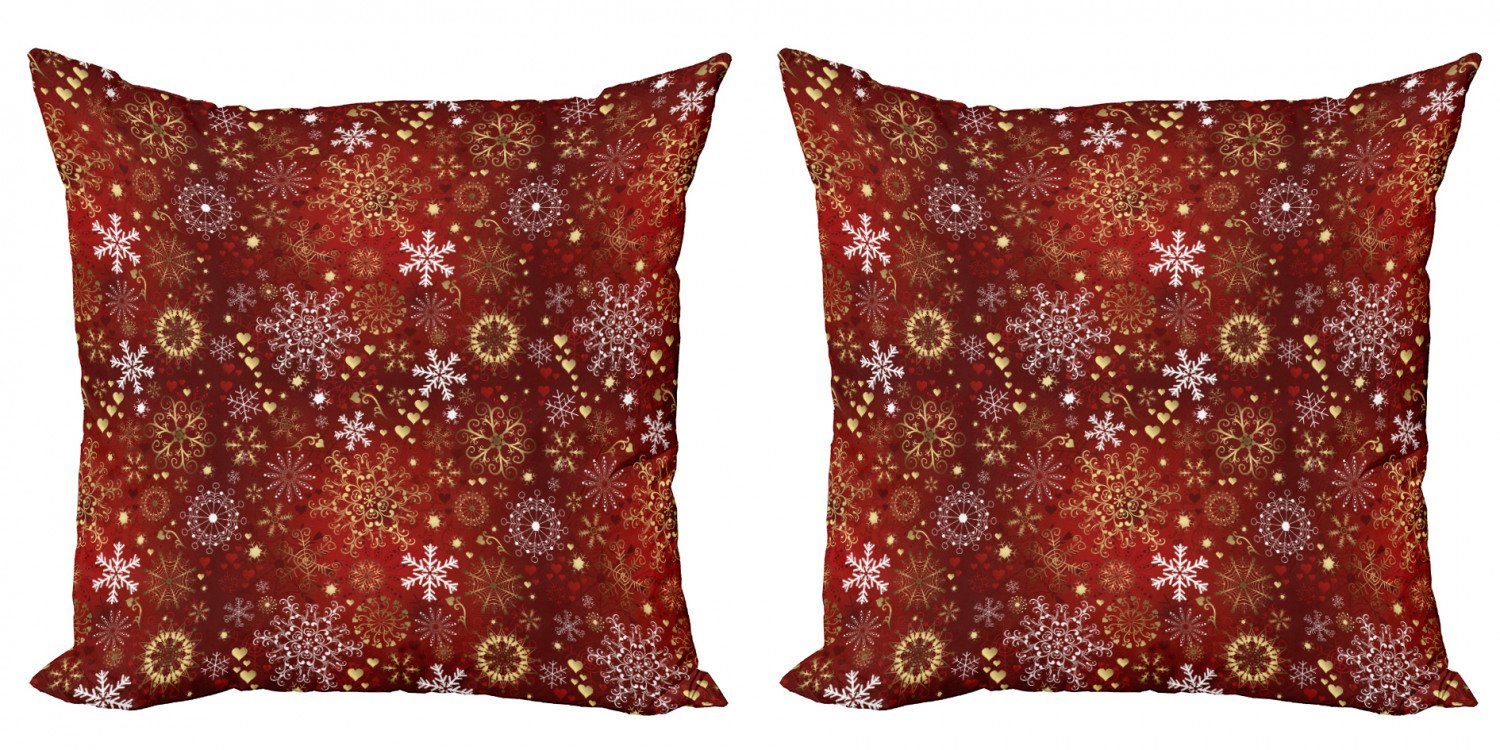 Doppelseitiger Kissenbezüge (2 Weihnachts Winter Accent Digitaldruck, Stück), Weinlese Abakuhaus Modern