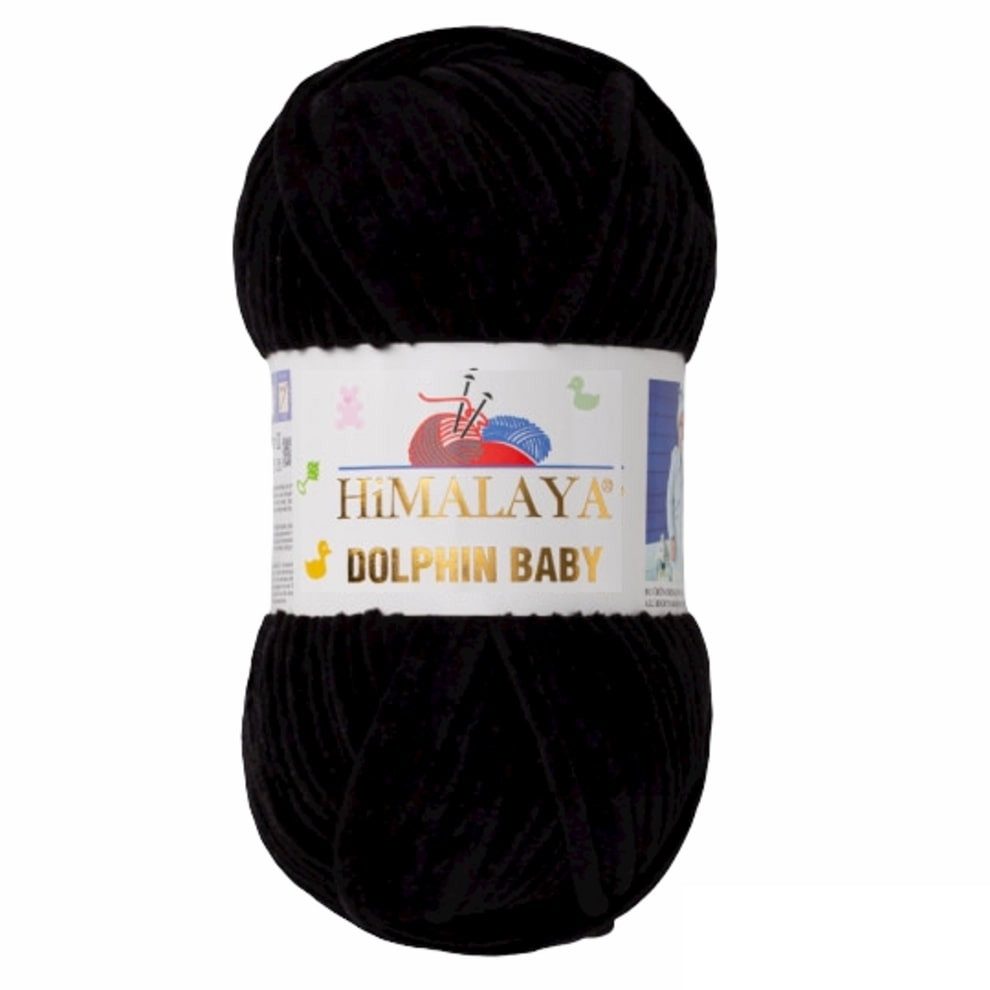 Himalaya Strickfein Himalaya Dolphin Baby Bulky Chenille Garn 80311 - schwarz Häkelwolle, (1-St)