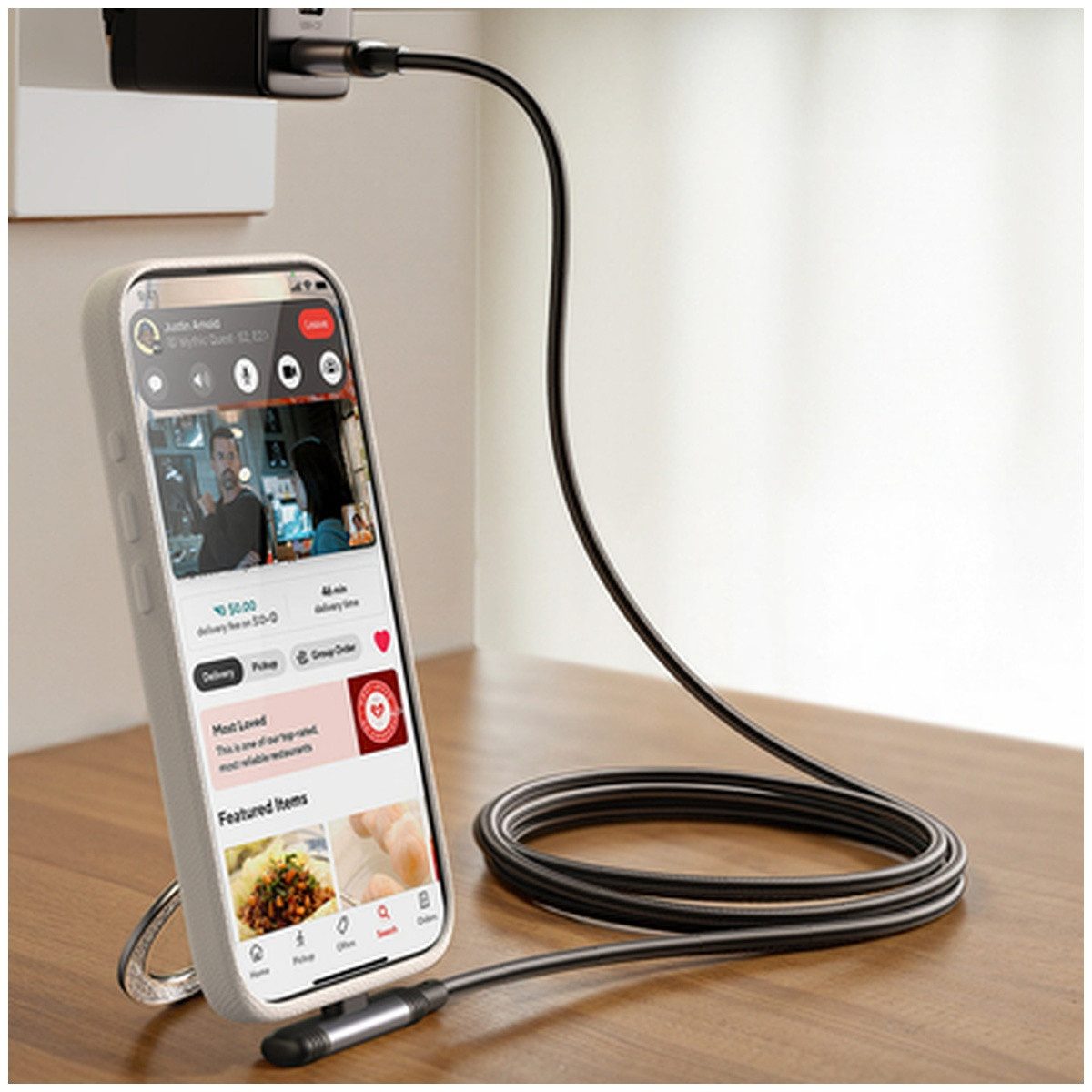 JOYROOM Joyroom S A56 EnjoyX Series 90 USB-A USB-C 3A Kabel 1.2mm Smartphone-Ladegerät – Bild 5 von 5