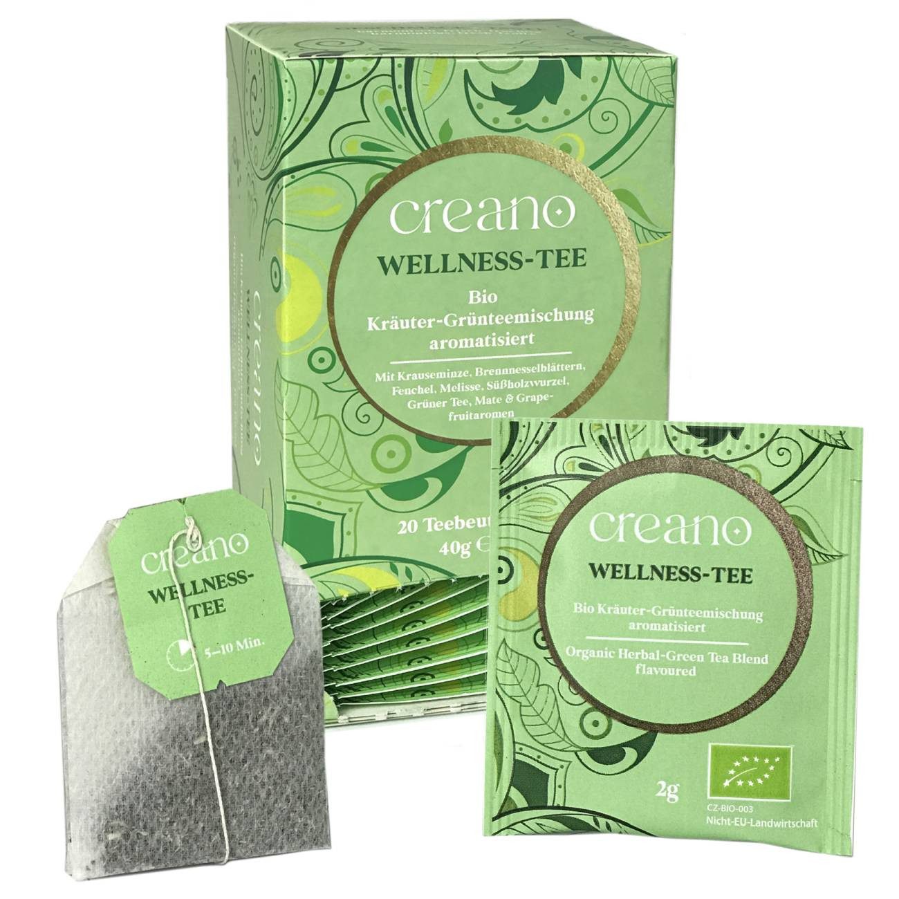 Creano Tee 3er Pack Creano Bio Tee -WELLNESS-TEE (3x 20 Beutel)*, 1 x 60 St.