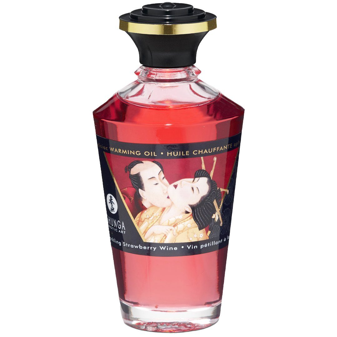 SHUNGA Massageöl Aphrodisiakum wärmendes Massage Öl Sparkling Strawberry Wine - Erdbeer, Atemaktivierte Erwärmung