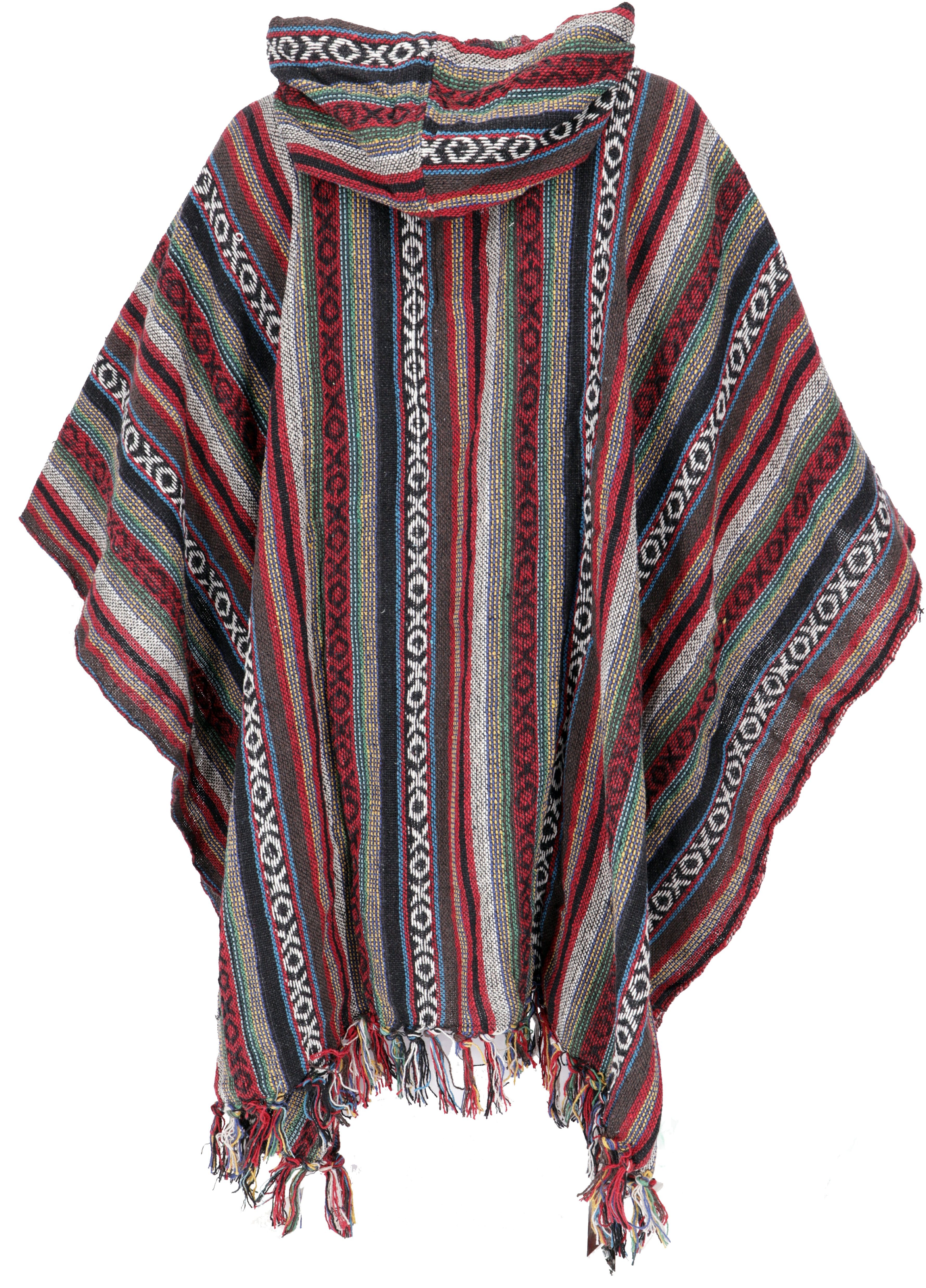 Guru-Shop Strickjacke Unisex Poncho Hippie chic, Ethno Poncho,.. alternative Bekleidung