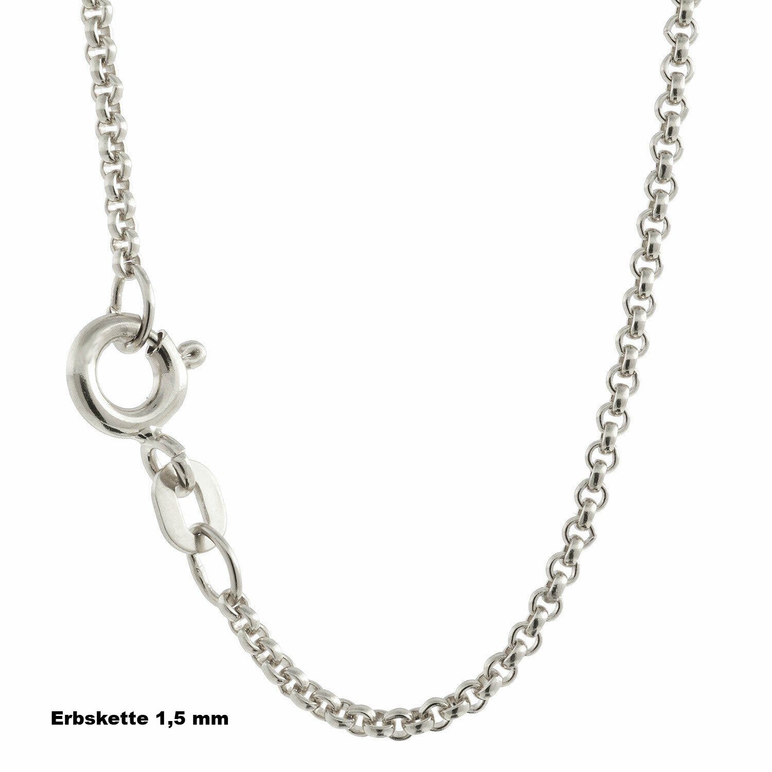 Bild von HOPLO Silberkette Erbskette Halskette - Legierung 925 Sterlingsilber - Kettenbreite 1,5 mm - Kettenlänge 40 cm, Made in Germany