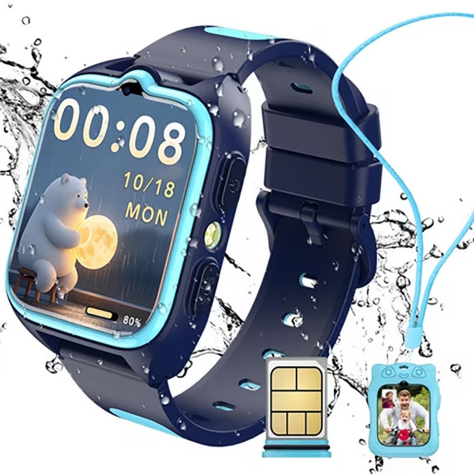 blackview 2026 Neue 4G Smartwatch Lite für Kinder Smartwatch, 1,75", GPS+LES+WiFi, 4G-LTE, IP68, SOS, 800mAh, Knips-Freunde​