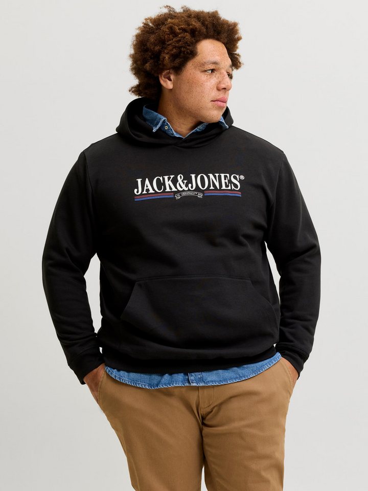 Jack & Jones PlusSize Kapuzensweatshirt JORFREDERIKSBERG GRAPHIC BOX SWEAT H PLS Baumwollmischung, regular fit