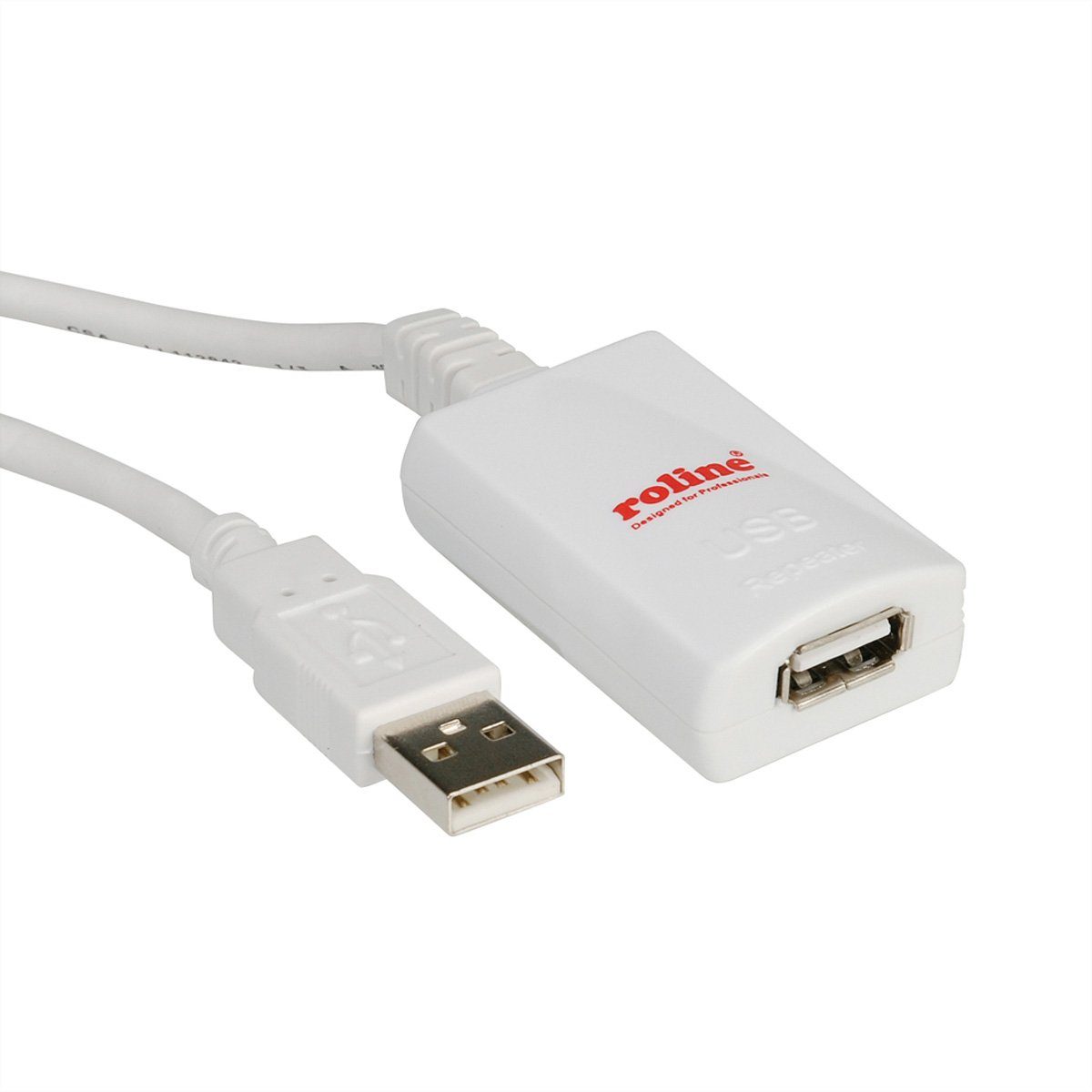 ROLINE USB 2.0 Verlängerung Computer-Adapter USB 2.0 Typ A Männlich (Stecker) zu USB 2.0 Typ A Weiblich (Buchse), 500.0 cm