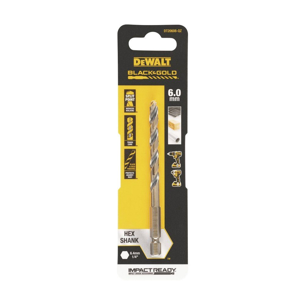 DeWalt Metallbohrer DEWALT DT20608-QZ HSS-G Metall-Spiralbohrer 1 Stück 6 mm Gesamtlänge
