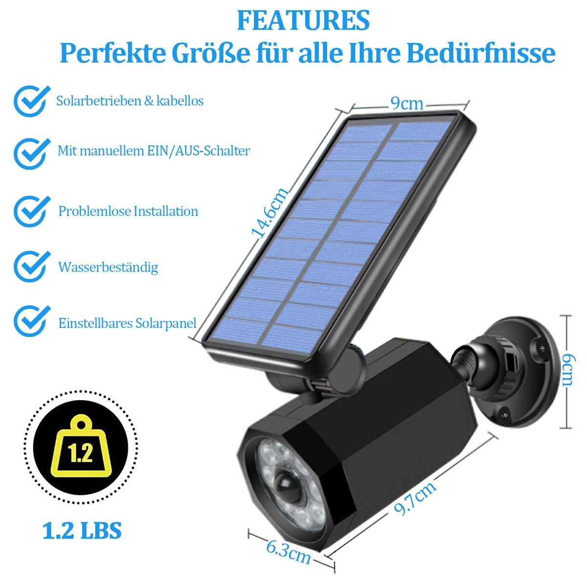 ZEUOPQ LED Außen-Wandleuchte Solar-Wandleuchte, Solar-LED Human-Infrarot-Se günstig online kaufen
