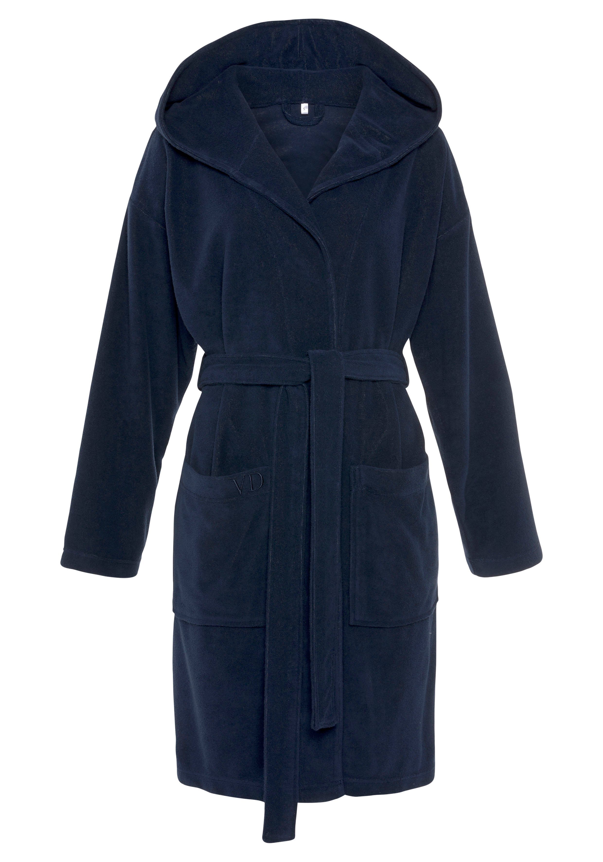 Vivance Dreams Bademantel, Kurzform, Baumwoll-Mix, Kapuze, Gürtel, in Mini günstig online kaufen