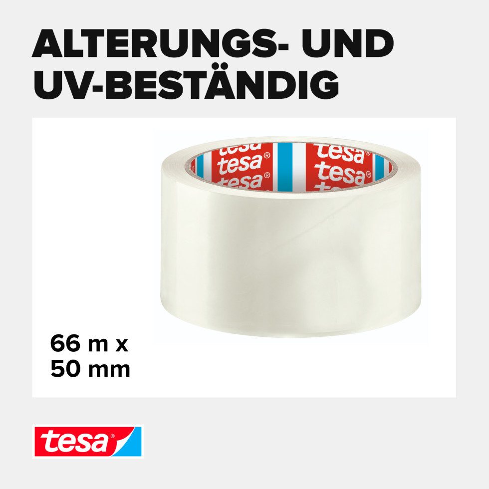 tesa Klebeband tesa Pack Solid & Strong 66 m x 50 mm, transparent