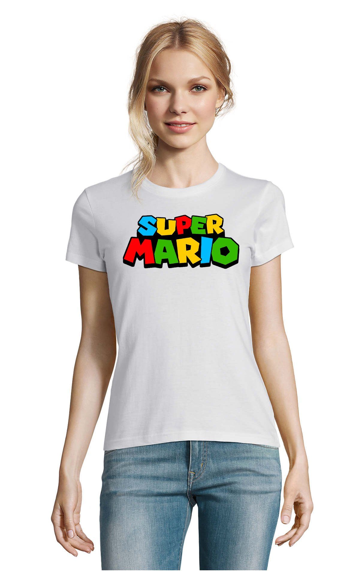 Blondie & Brownie T-Shirt Damen Super Mario Retro Gamer Gaming Konsole Spiele