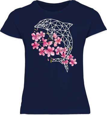 Shirtracer T-Shirt Delfin mit Blumen Tiermotiv Animal Print