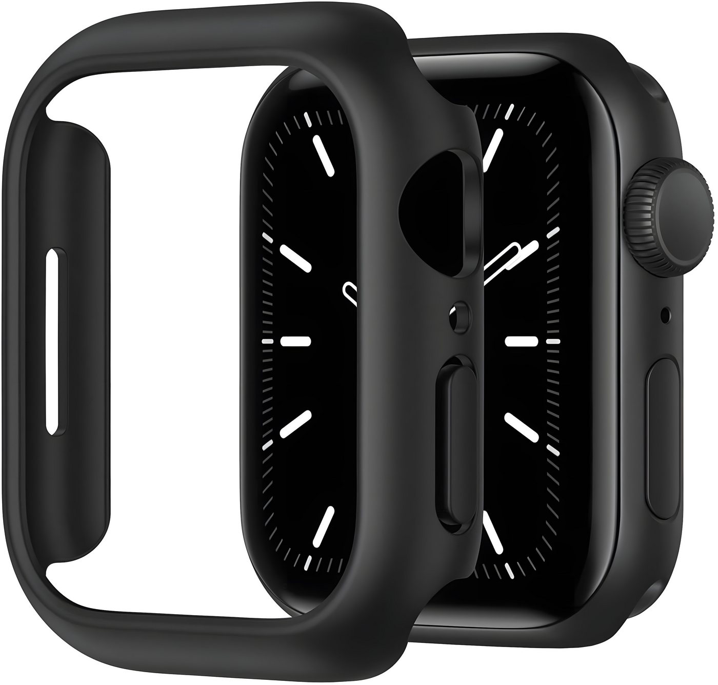 AVANA Smartwatch-Hülle für Apple Watch Series 9 8 7 41mm / 45mm Hülle Schutzhülle Case Cover, offenes Display, Schwarz