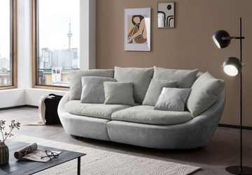 Feldmann-Wohnen Big-Sofa Moroni, Farbe wählbar aus 7 Varianten 1 Teile, 280x129x87cm hellgrau / grau mit Kissen