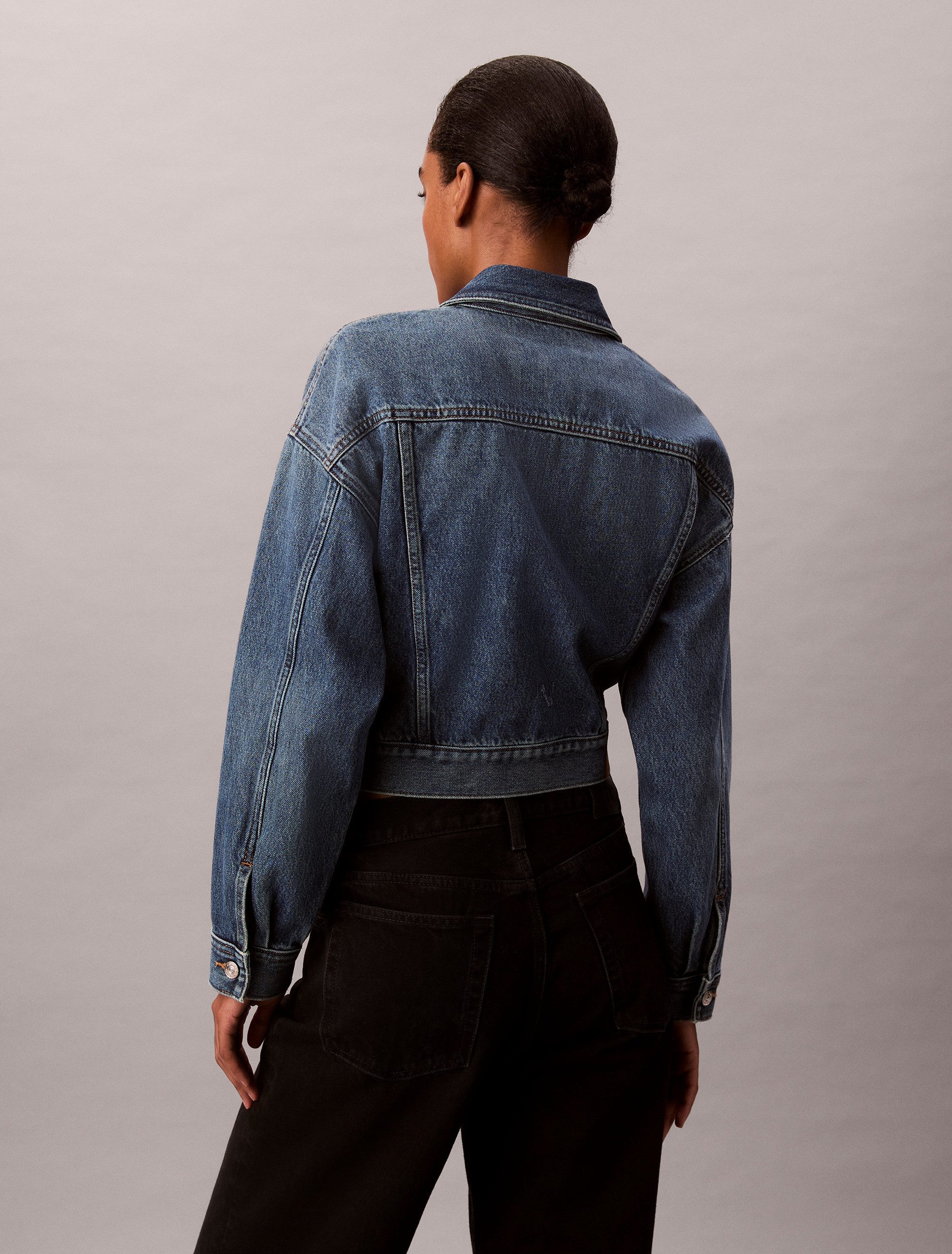 Calvin Klein Jeans Jeansjacke DENIM CROPPED JACKET Mit Rndhalsausschnitt, regular fit