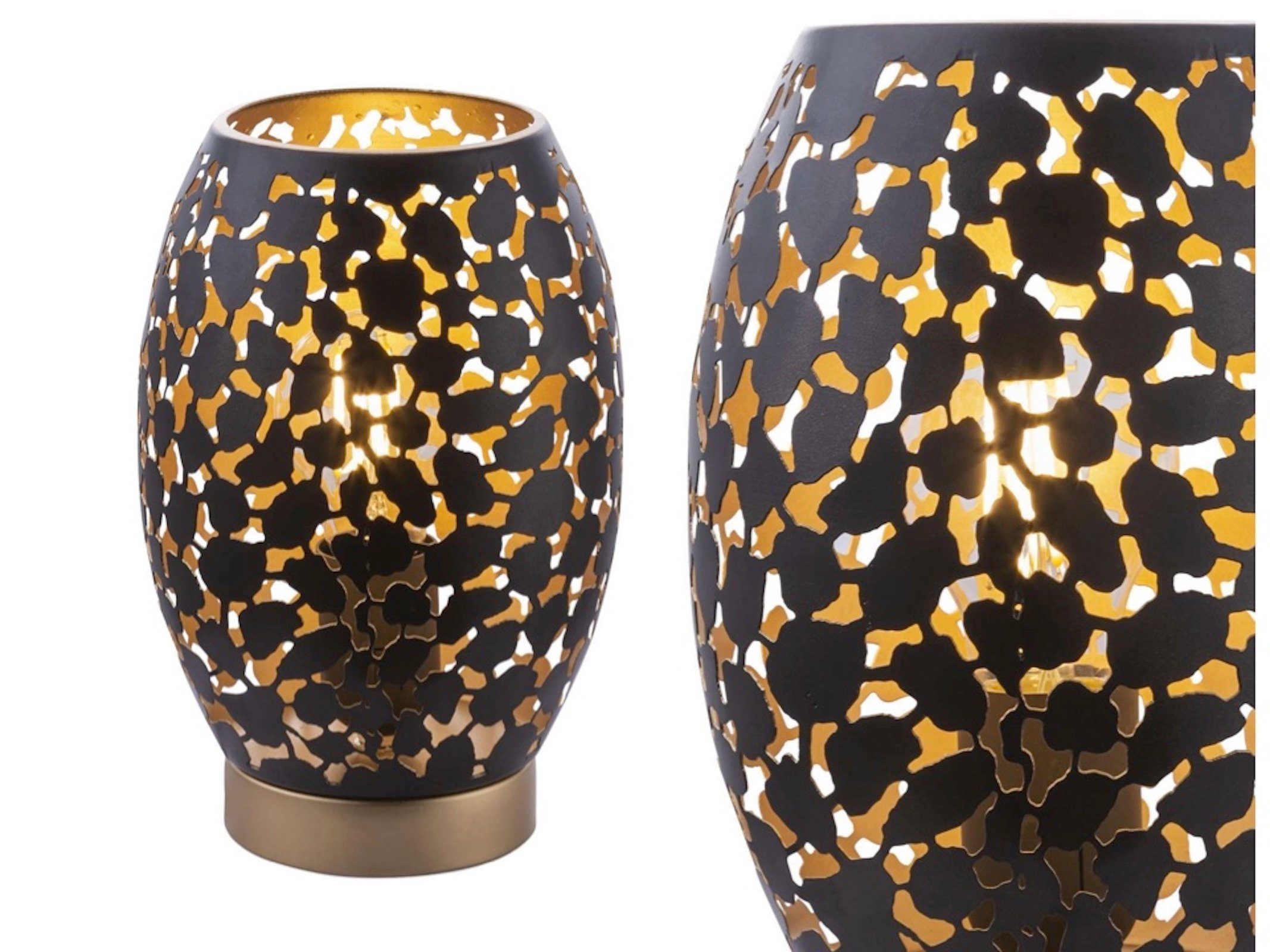 Tischleuchte Tischlampe Wohnzimmer Tischleuchte Schlafzimmer Metall schwarz gold