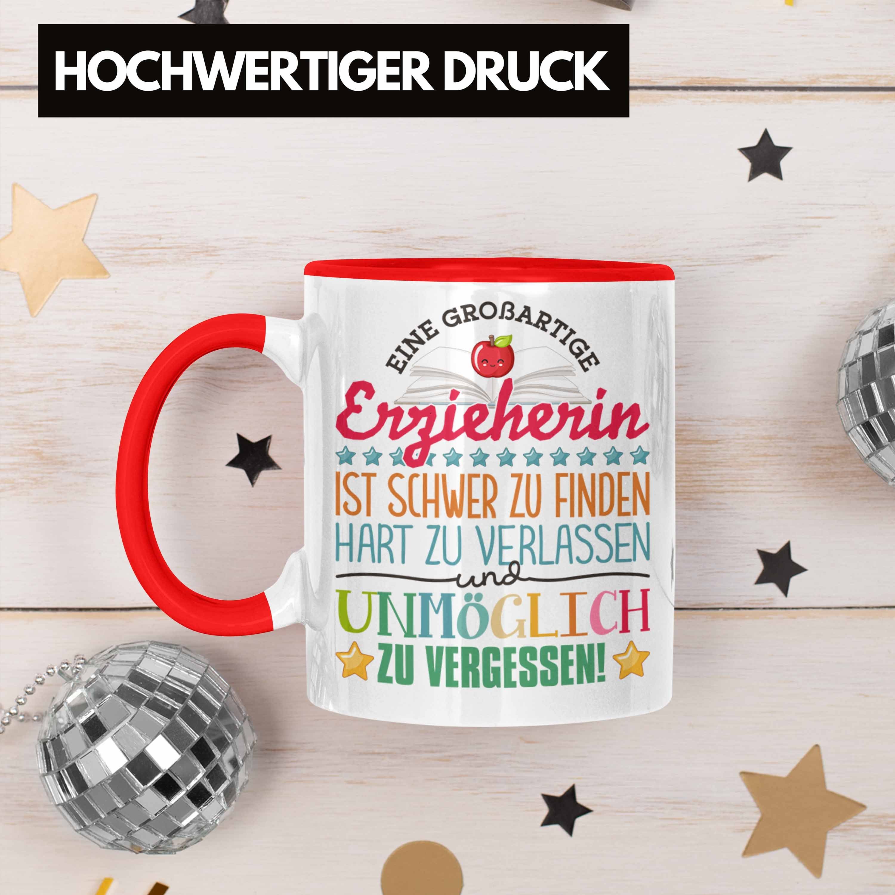 Trendation Tasse Trendation - Erzieherin Abschied Tasse Abschiedsgeschenk Spruch Kinder